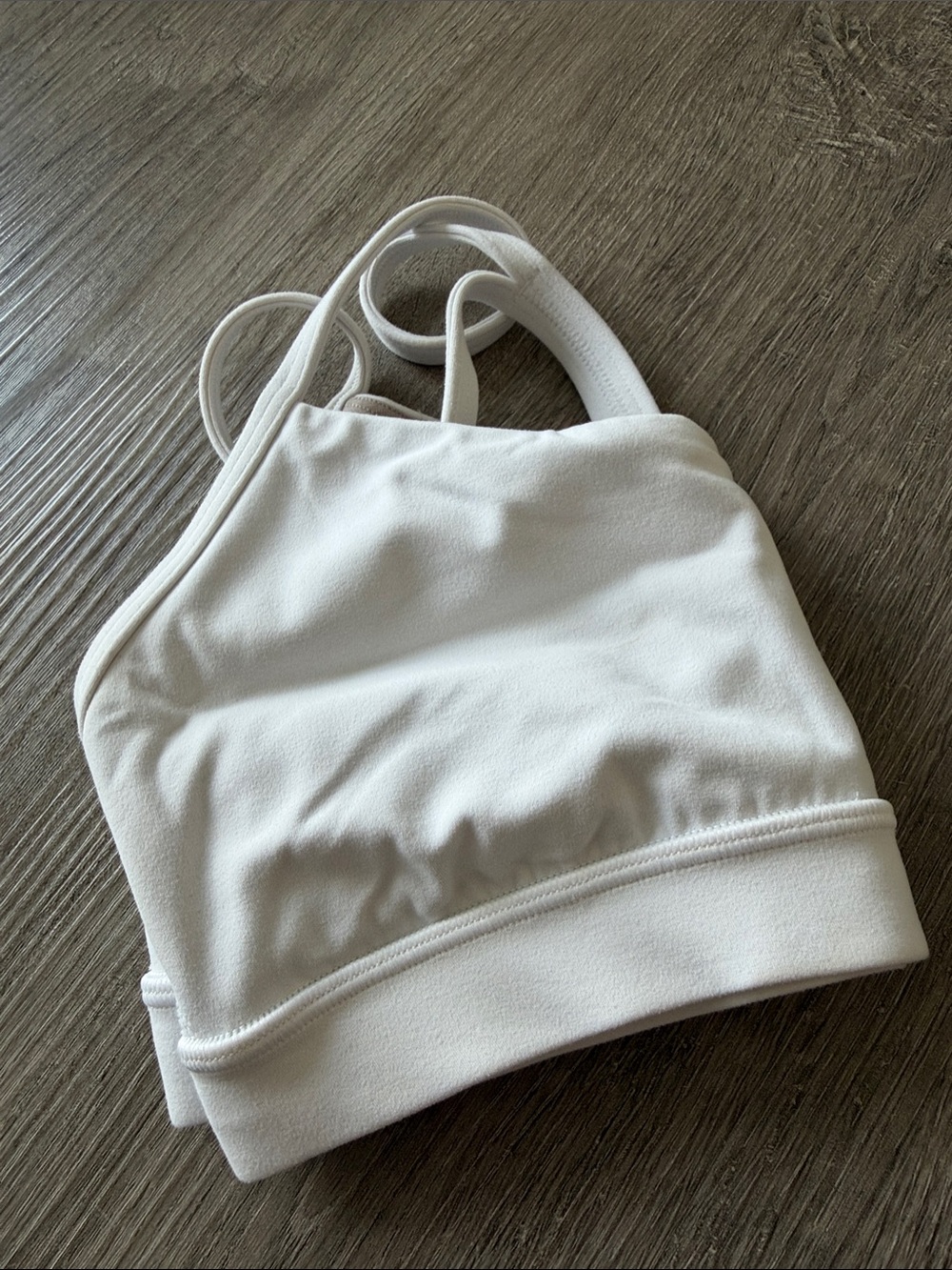 lululemon athletica White and Beige Strappy Sports Bra